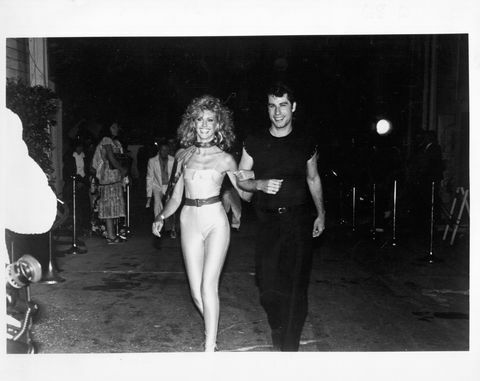 dainininkė ir aktorė Olivia Newton Johnas ir bendražygis Johnas Travolta dalyvavo filmo „Grease“ premjeroje, 1978 m. Michaelo ochso nuotrauka, archyvasgetty images