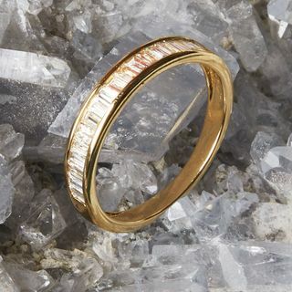 Laboratorijoje išaugintas deimantas 14K geltonojo aukso žiedas