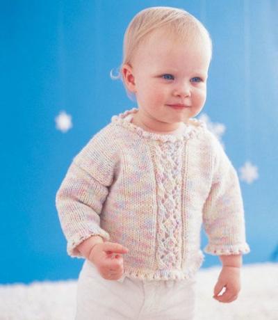 mezgimo rankdarbių kūdikių ruffle puloveris projektas