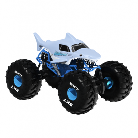 Monster Jam mega Megalodon rc ryklio formos monstras sunkvežimis mėlynos spalvos, geras namų ruošos rinkinys geriausiems naujiems 2022 m. žaislams